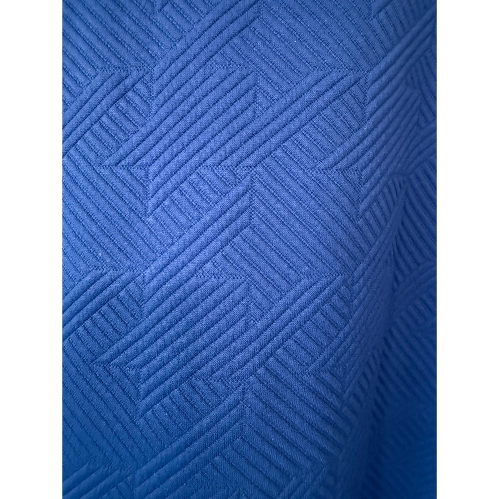 Quarter Zip Dress Large Royal Blue Textured Geometric Retro - Picture 3 of 6